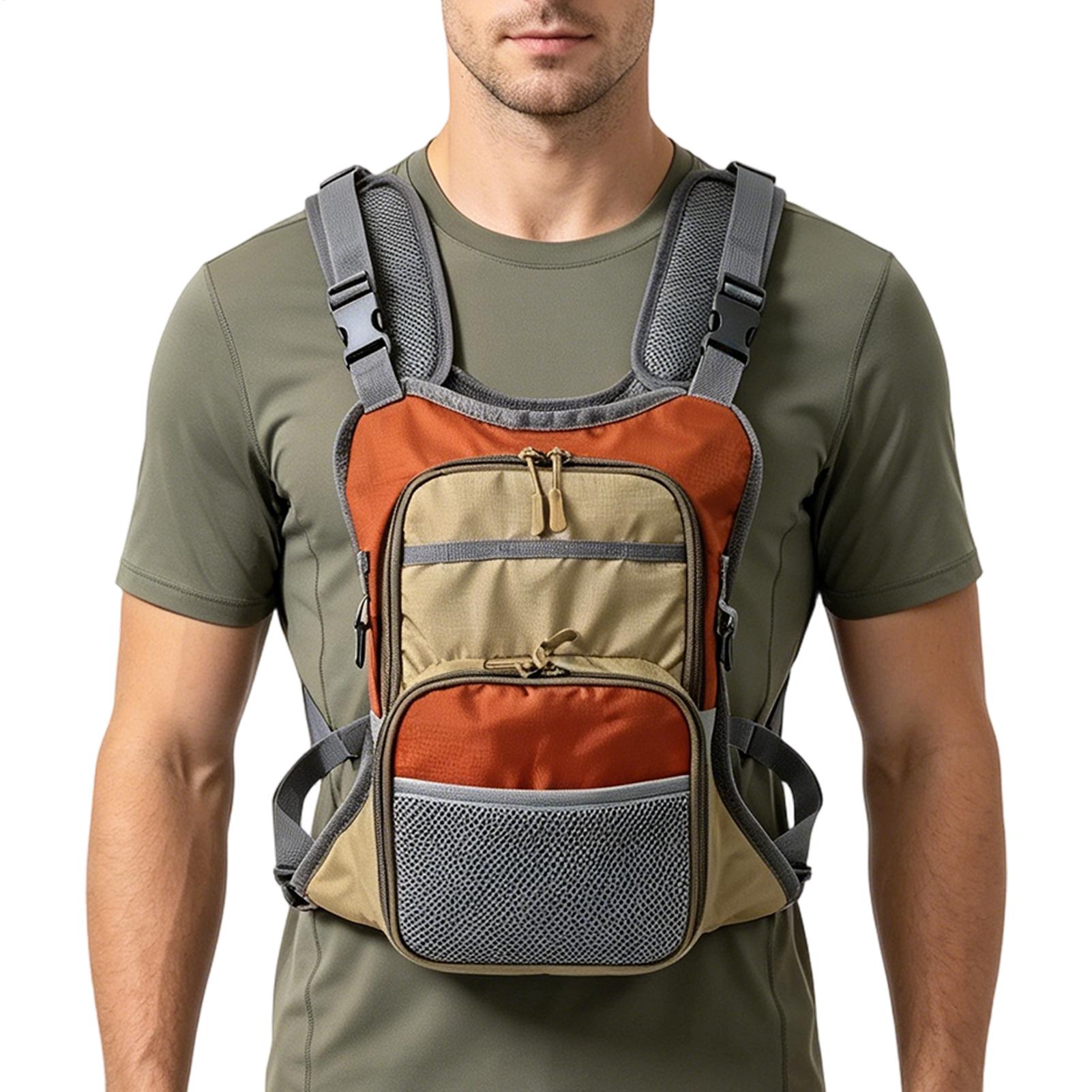 Running Gear Storage - กระเป๋าคาดหน้าอกสำหรับตกปลา กันน้ำ ทนทาน กระเป๋าใส่เครื่องมือตกปลา กระเป๋าเก็บอุปกรณ์วิ่งและตกปลาสำหรับกิจกรรมกลางแจ้ง