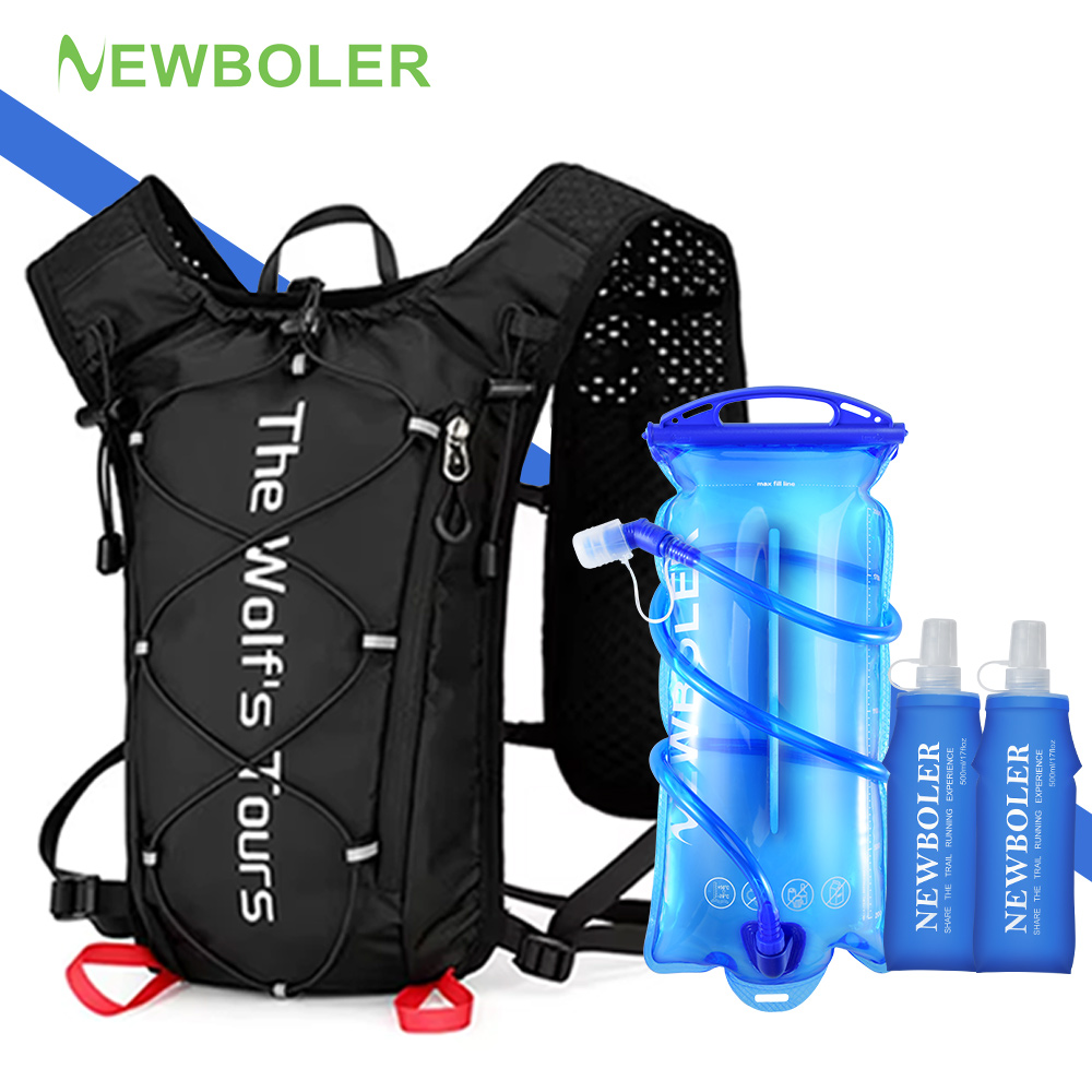 Running Gear Water - NEWBOLER กระเป๋าเป้สะพายหลังสำหรับวิ่งเทรลกลางแจ้งแบบ Ultralight พร้อมช่องใส่ขวดน้ำ ระบายอากาศได้ดี เหมาะสำหรับวิ่งมาราธอน