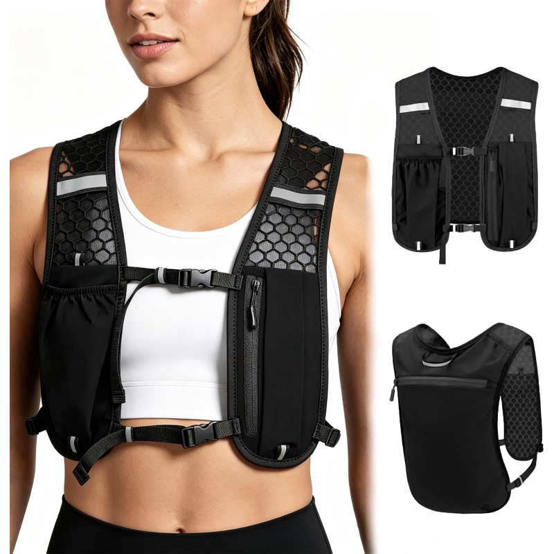 Running Gear Water - เสื้อกั๊กวิ่ง WOOJACK พร้อมช่องใส่ถุงน้ำ น้ำหนักเบา สำหรับผู้ชายและผู้หญิง เหมาะสำหรับปั่นจักรยาน