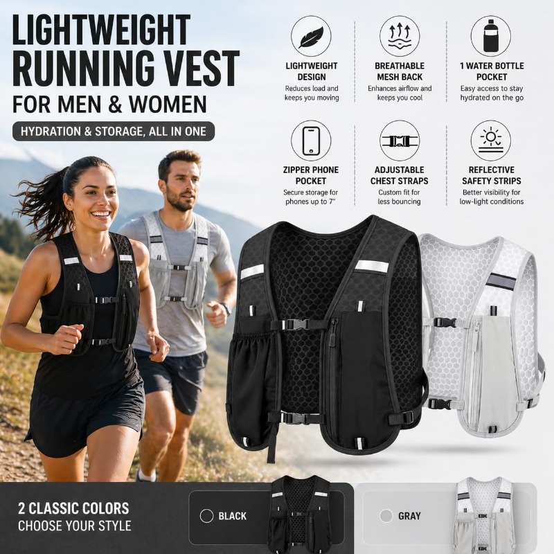 เสื้อกั๊กสะท้อนแสงน้ำหนักเบาสำ - Running Gear Storage บทวิจารณ์และราคา